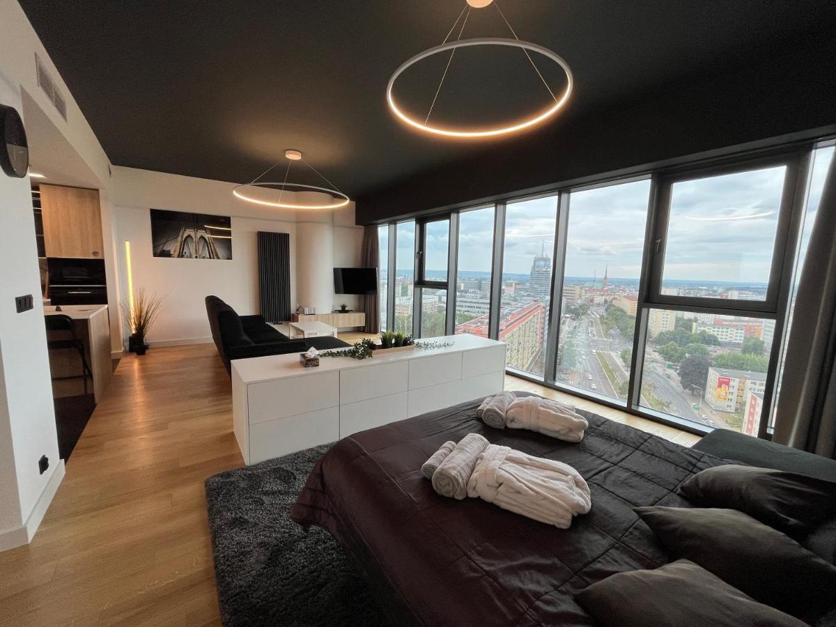 Hanza Tower - Luxurious Apartment 60M2 - 15Th Floor City View Štetín Exteriér fotografie
