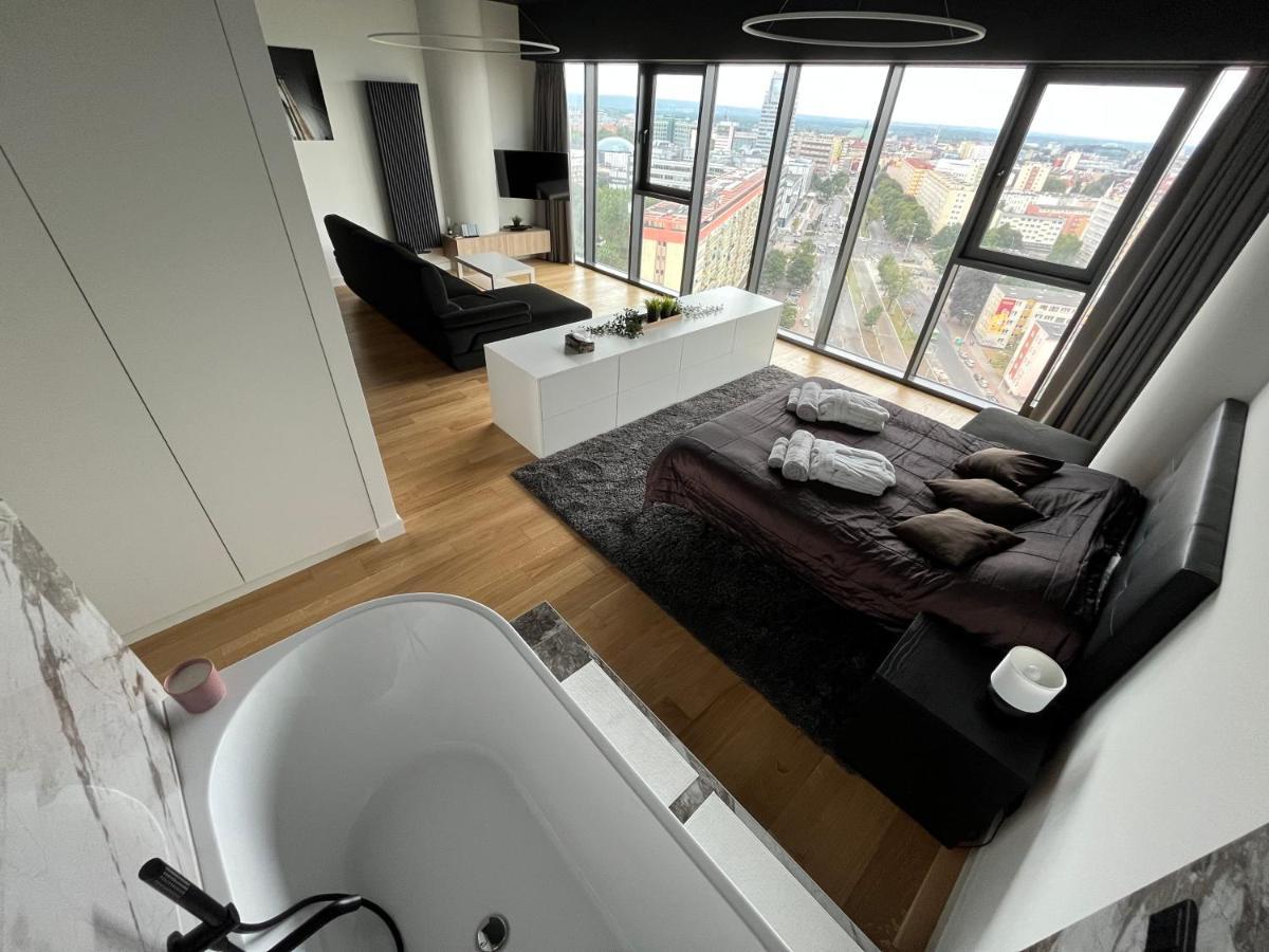 Hanza Tower - Luxurious Apartment 60M2 - 15Th Floor City View Štetín Exteriér fotografie