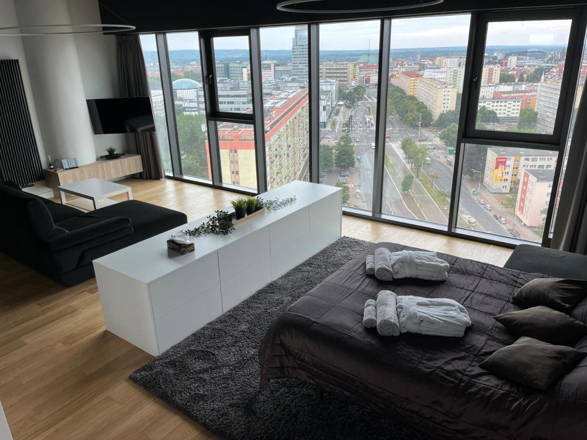 Hanza Tower - Luxurious Apartment 60M2 - 15Th Floor City View Štetín Exteriér fotografie